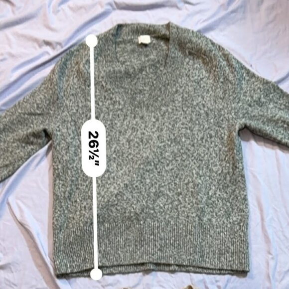 TWO "a new day" brand Short Long Sleeve VNeck Sweaters (Grey & Wheat) SIZE SMALL - Picture 9 of 11